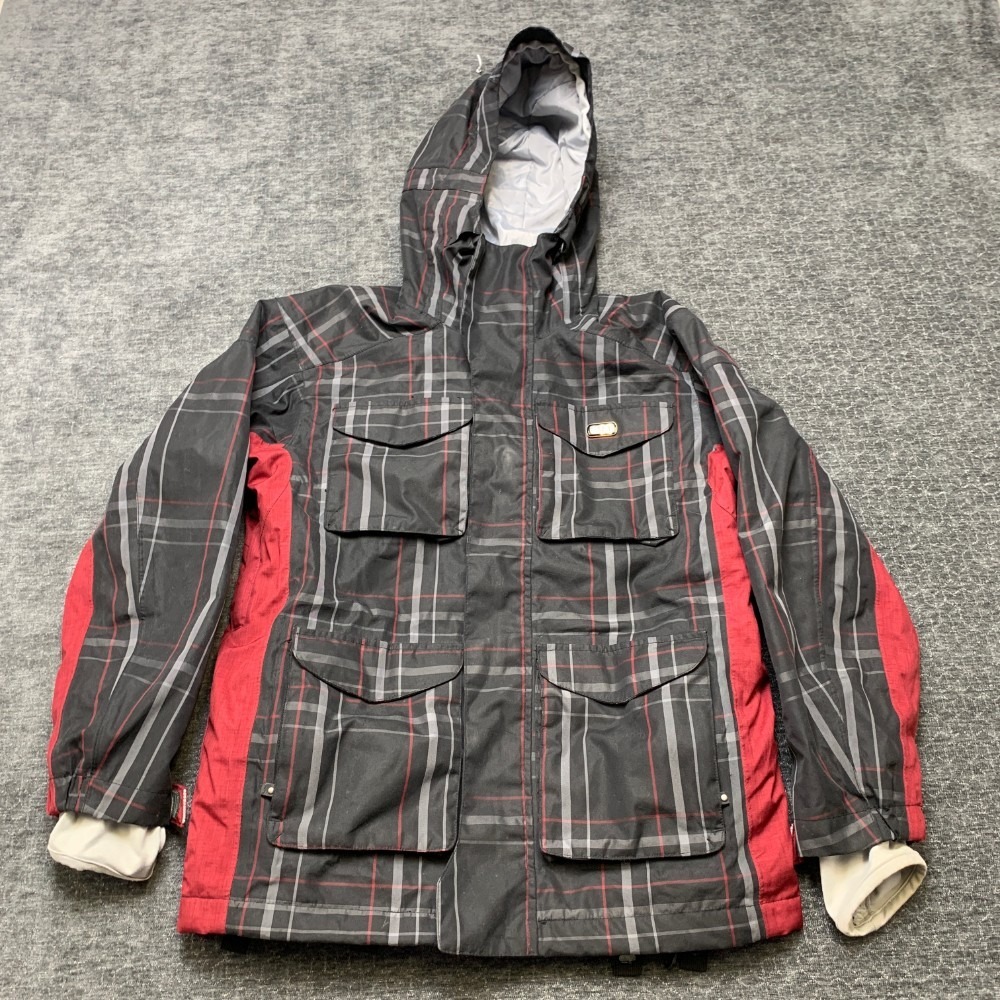 DC Shoes Exotex 10000 Series Snowboard Jacket Mens Medium Black Full Zip Hooded